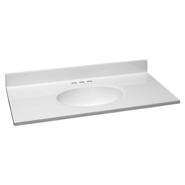 Design House Cultured Marble Vanity Top 37x19, Solid White 586206